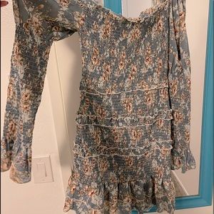 Short floral off shoulder dress